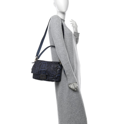 Fendi Snakeskin Medium Mamma Baguette Myrtle 2 of 10