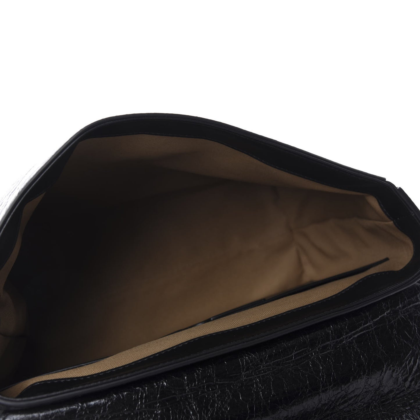 Creased Patent Calfskin Medium ID Flap Black