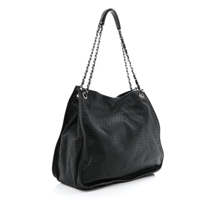 Chanel Calfskin Perforated Up In The Air Tote Black 3 of 10