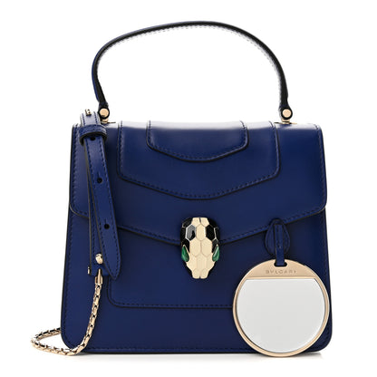Bulgari Calfskin Serpenti Forever Top Handle Blue 1 of 9