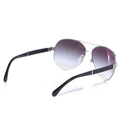 Chanel Lambskin Quilted CC 4195-Q Sunglasses Silver 2 of 6