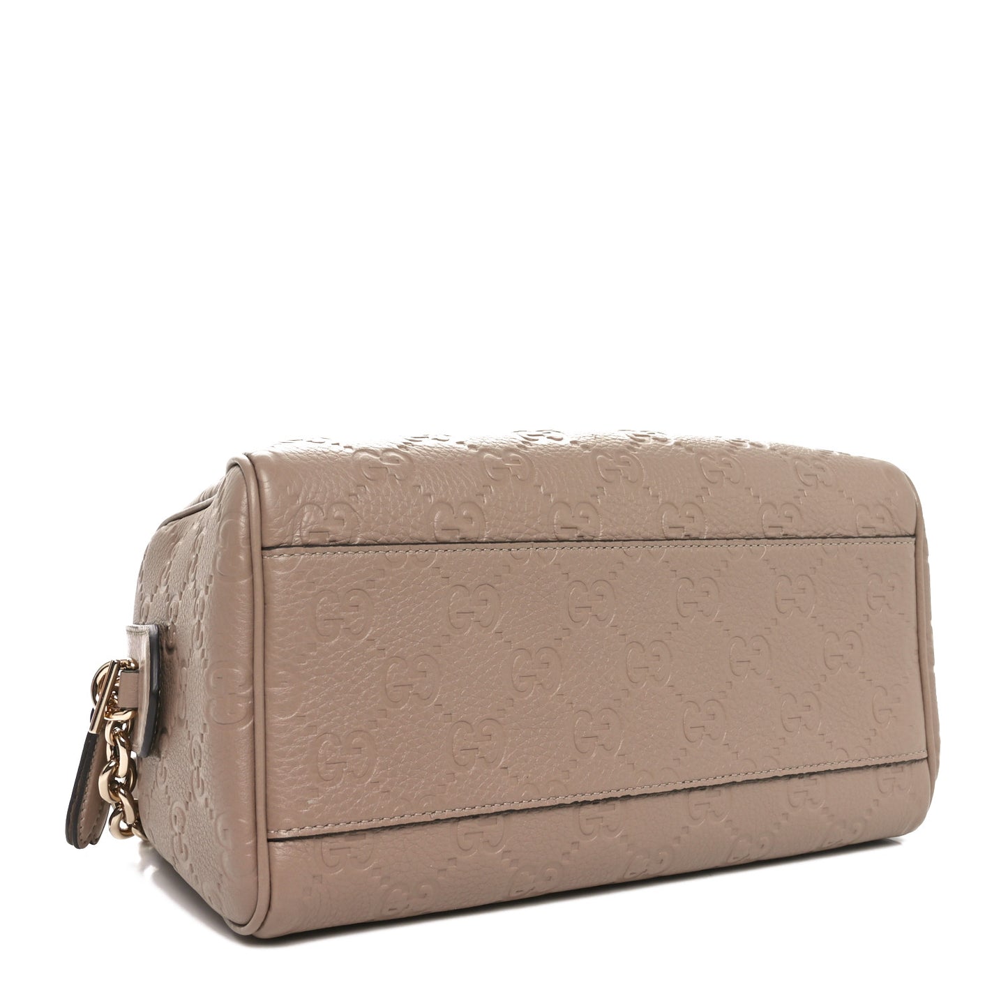 Calfskin GG Emblem Small Top Handle Bag Taupe