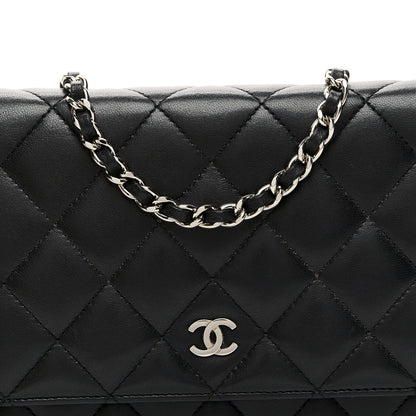 Chanel Lambskin Quilted Wallet On Chain WOC Black 9 of 11
