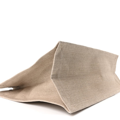 Saint Laurent Linen Calfskin Small Rive Gauche Tote Greggio Natural 9 of 10