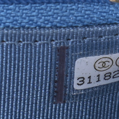 Chanel Caviar Quilted Mini Wallet On Chain WOC Blue 7 of 9