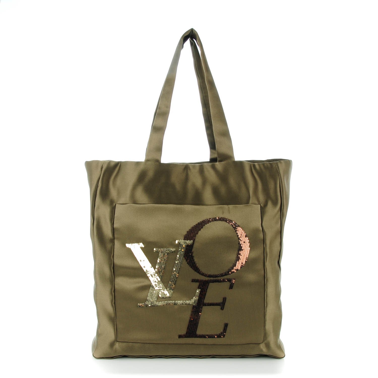 Louis Vuitton Satin Sequin Thats Love LVOE Tote Kaki 1 of 7