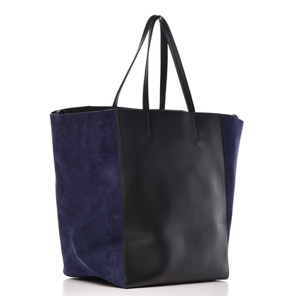 Celine Smooth Calfskin Suede Large Phantom Luggage Bi-Cabas Black Navy 3 of 10