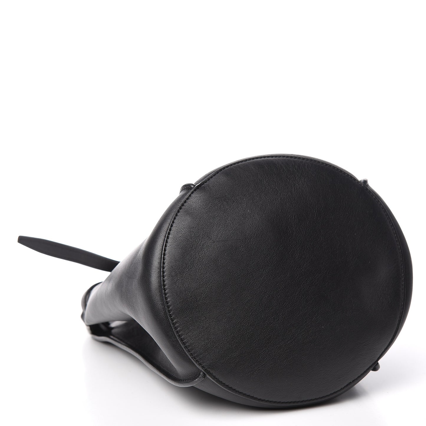 Smooth Calfskin Long Strap Big Bucket Bag Black