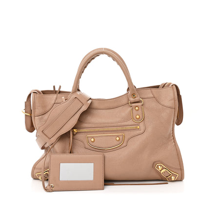 Balenciaga Chevre Gold Metallic Edge Hardware City Rose Des Sables 3 of 13