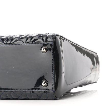 Christian Dior Patent Cannage Large Lady Dior Navy Blue 10 of 11