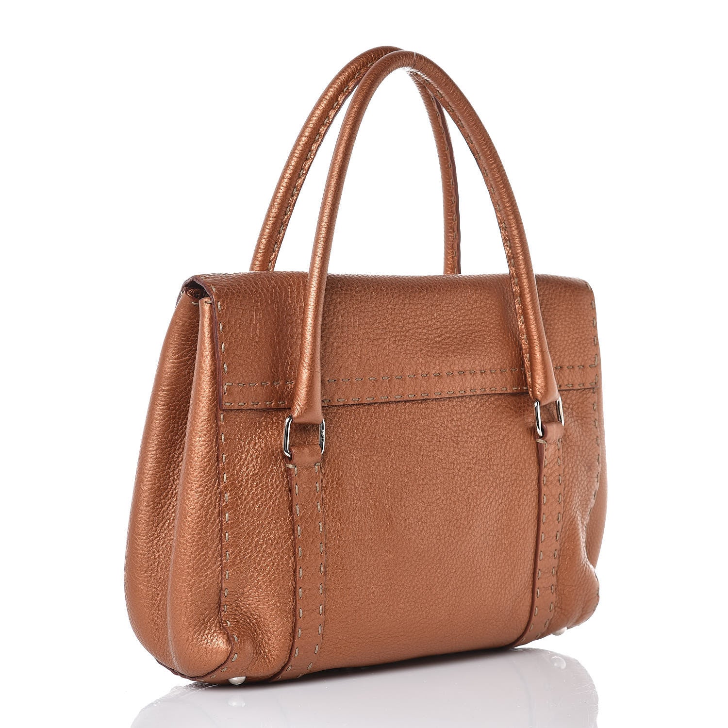 Fendi Cuoio Romano Selleria Linda Satchel Bronzo 3 of 7