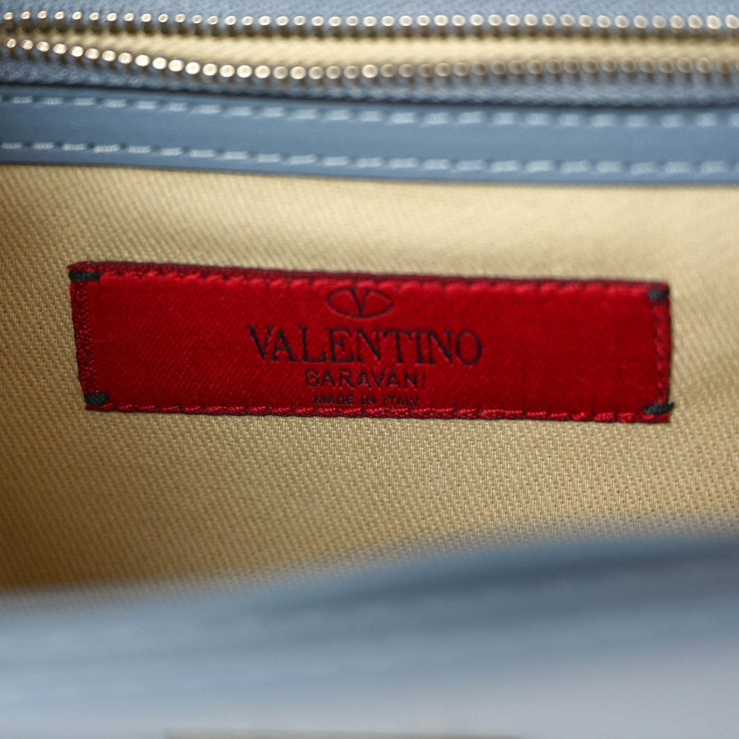 Vitello Small Glam Lock Rockstud Flap Gray