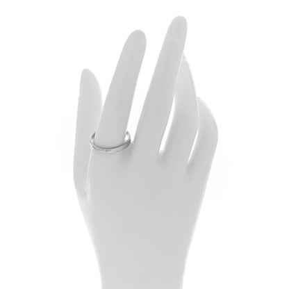 Hermes 18K White Gold Cartouche Mini Band Ring 63 10.25 2 of 5