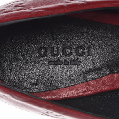 Gucci Guccissima Peep Toe Pumps 38.5 Shetland Red 8 of 11