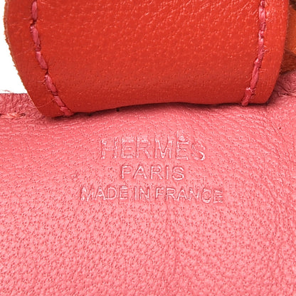 Hermes Milo Lambskin Grigri Rodeo Bag Charm PM Rose Azalee Orange Poppy Rouge Indien 3 of 5