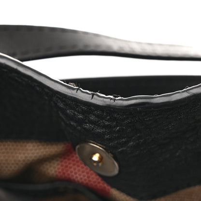 Burberry Grainy Calfskin House Check Small Maidstone Black 14 of 19