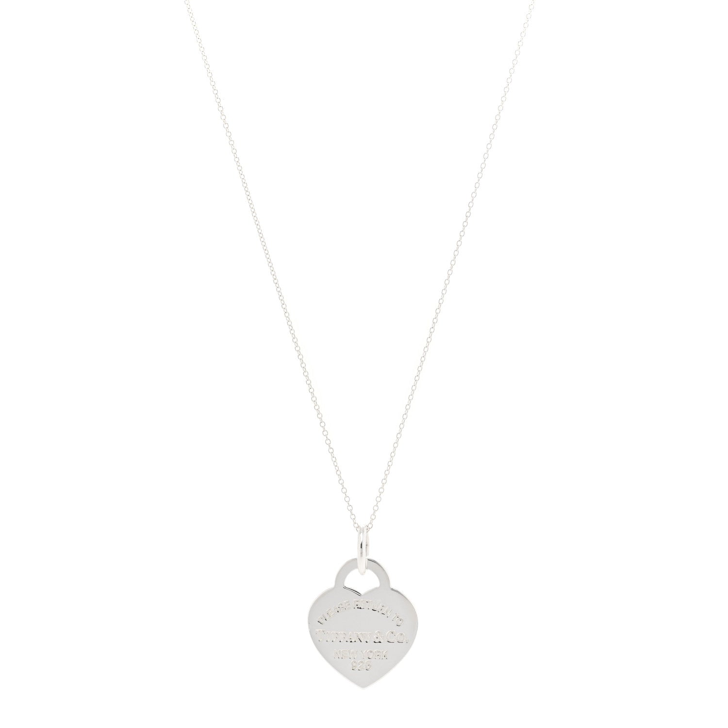 Tiffany Sterling Silver Medium Return to Tiffany Heart Pendant Necklace 1 of 4