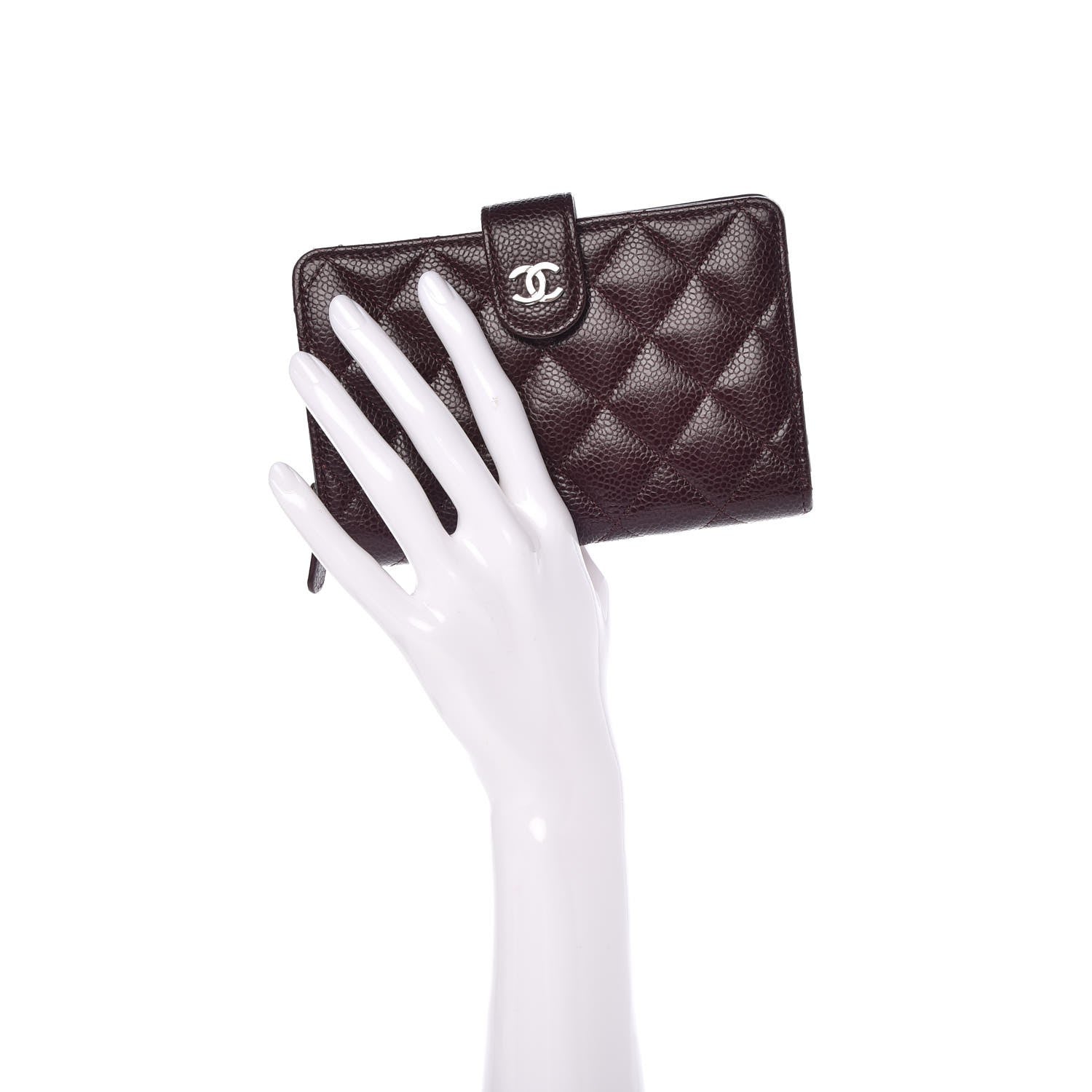 Chanel Caviar Quilted Zipped Pocket Wallet Dark Purple 2 of 10