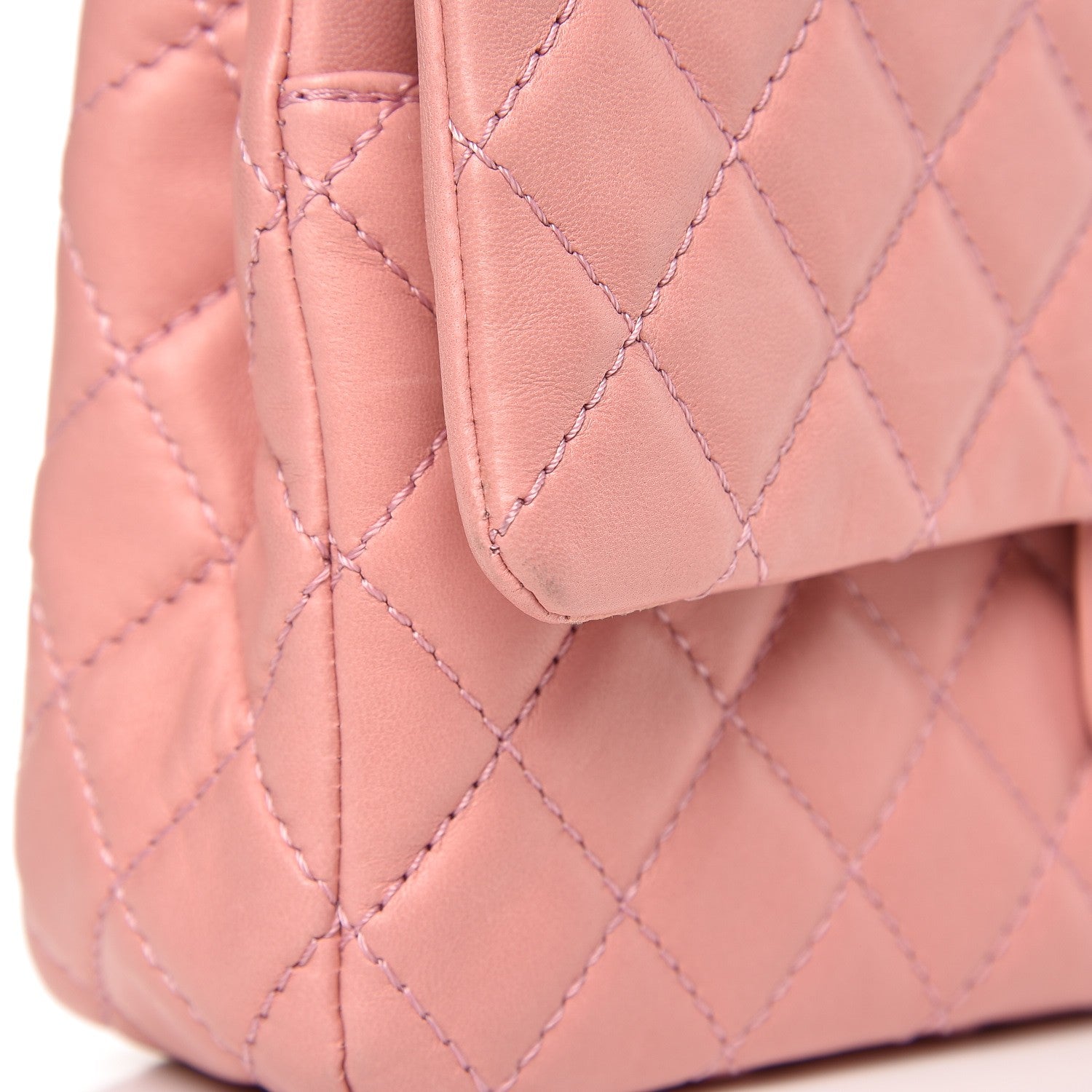 Chanel Lambskin Quilted Medium Double Flap Pink 13 of 14
