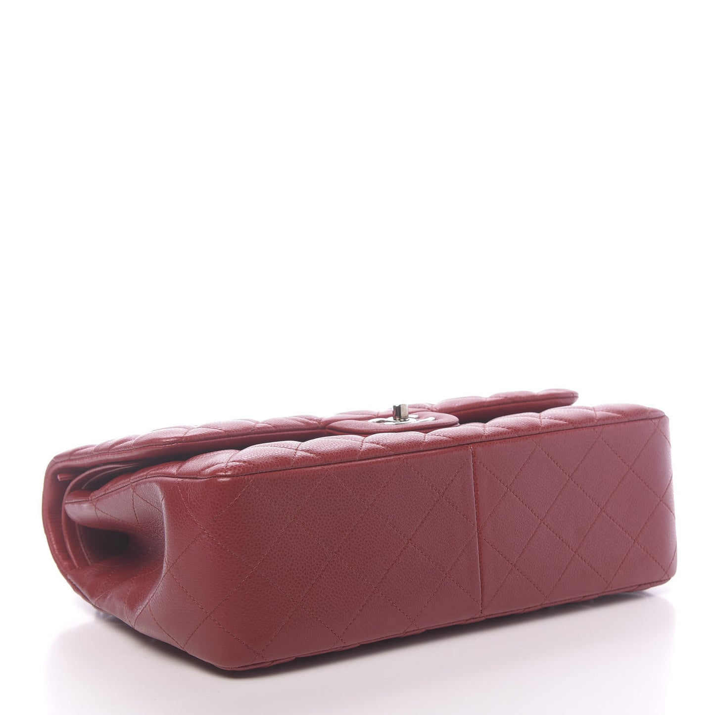 Caviar Quilted Jumbo Double Flap Red