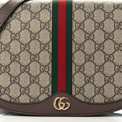 Gucci GG Supreme Monogram Web Small Ophidia Flap Messenger Bag Brown 9 of 12