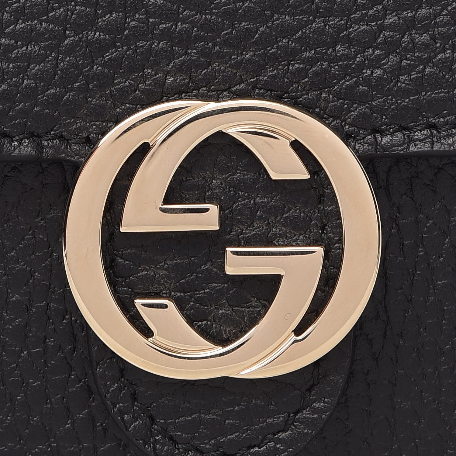 Gucci Dollar Calfskin Interlocking G Chain Wallet Black 7 of 8