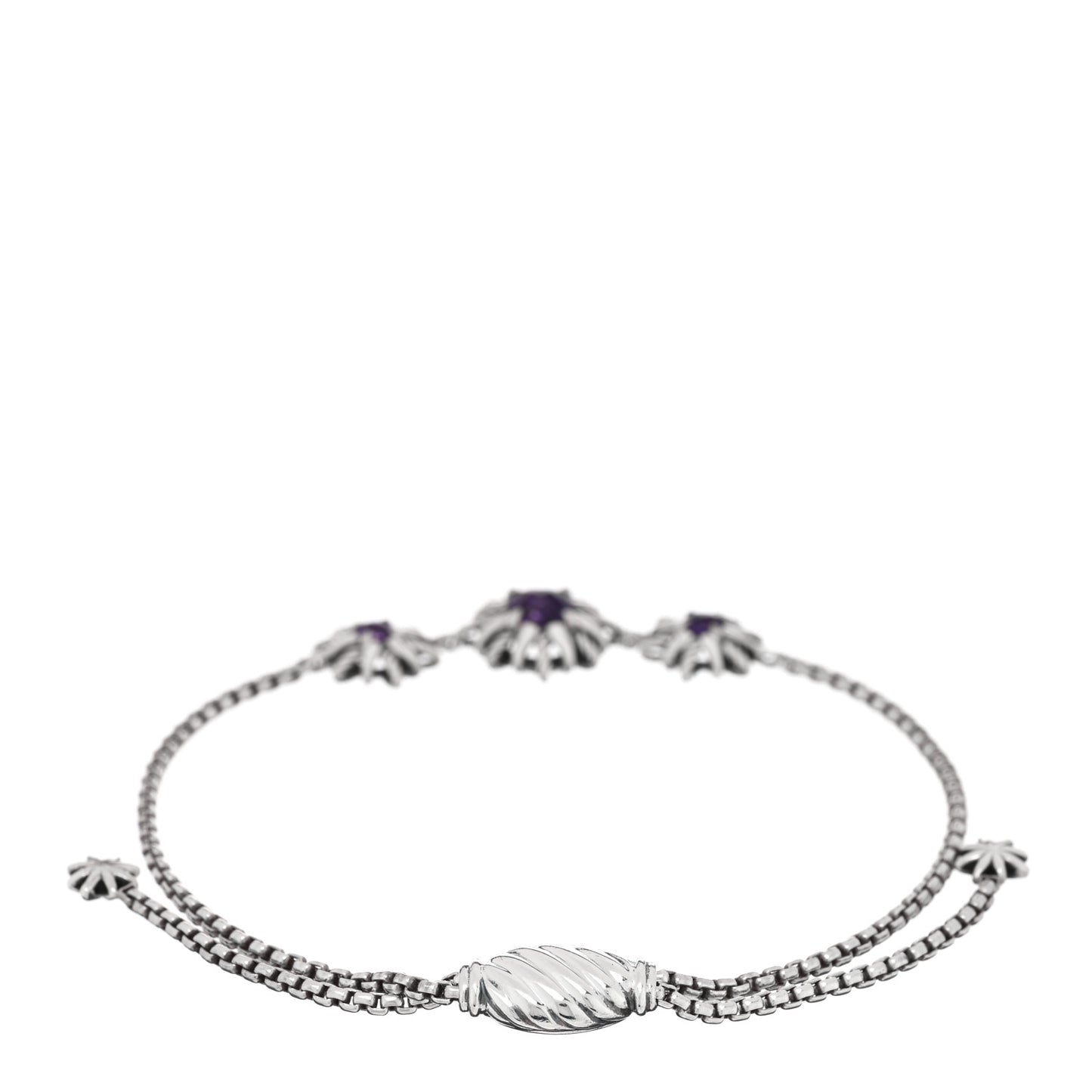 Sterling Silver Amethyst Starburst Bracelet