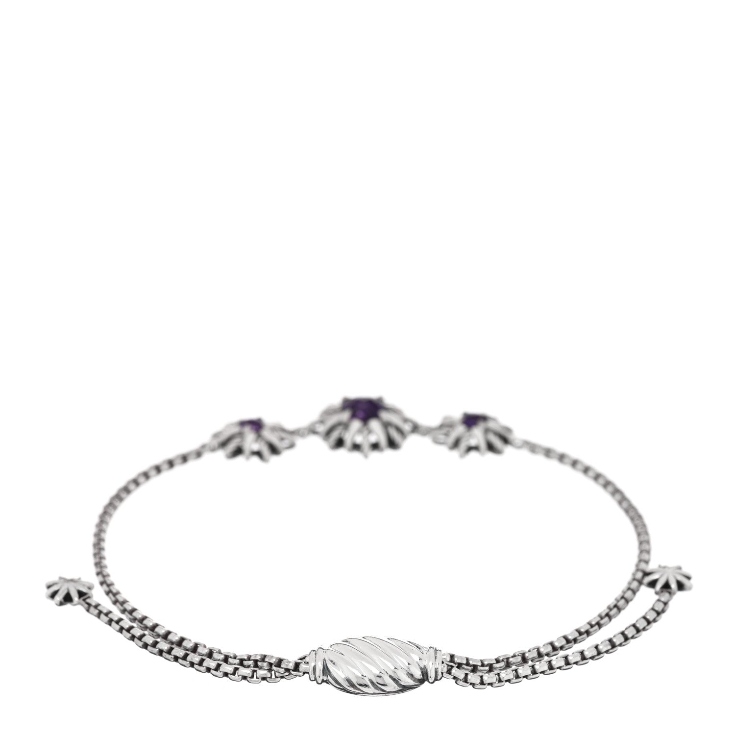 David Yurman Sterling Silver Amethyst Starburst Bracelet 2 of 3