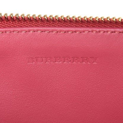 Burberry Haymarket Check Floral Print Peyton Wristlet Plum Pink Pewter Blue 6 of 8