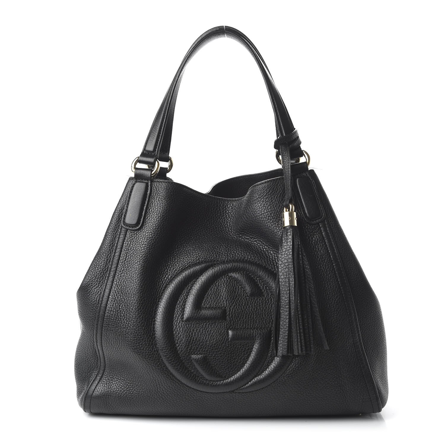 Gucci Pebbled Calfskin Medium Soho Shoulder Bag Black 2 of 10