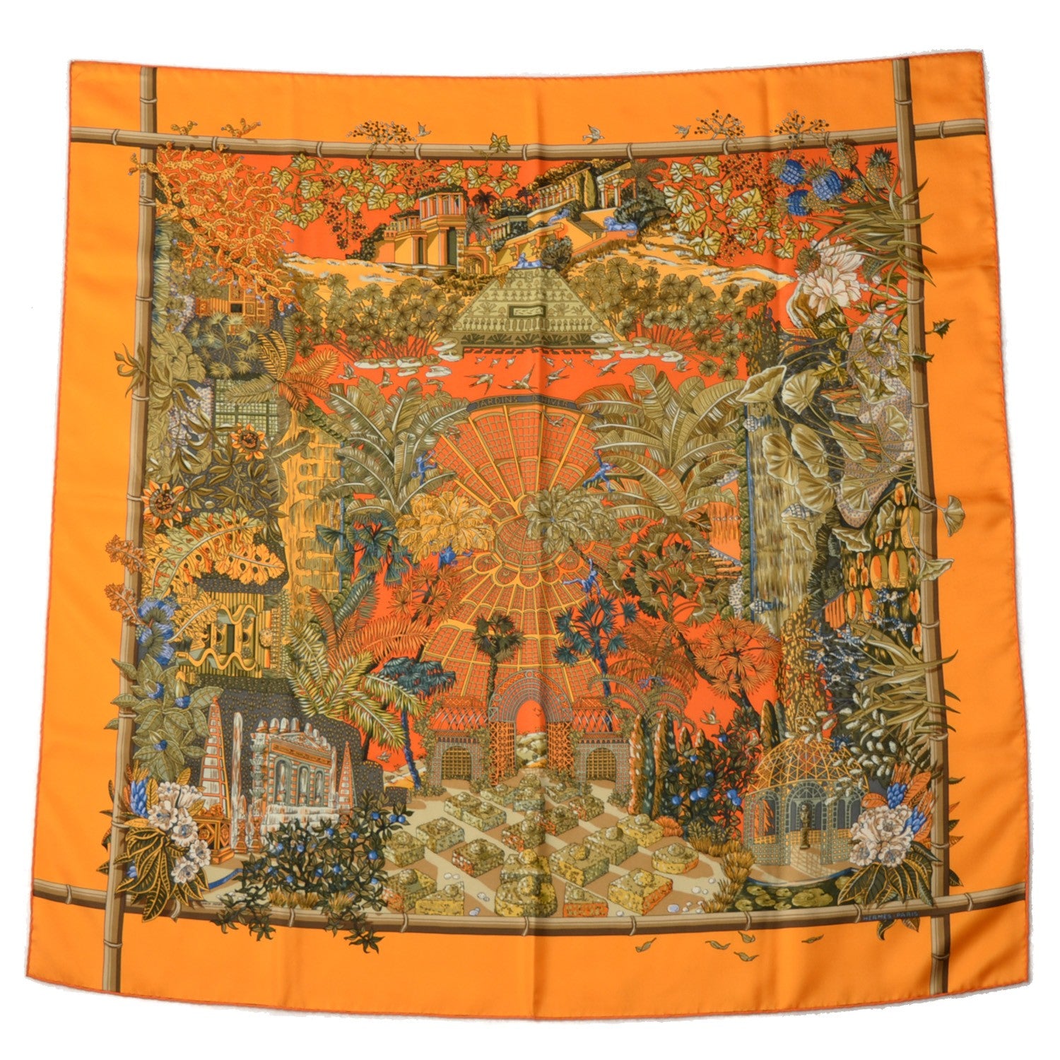 Hermes Silk Jardins D'Hiver Scarf 90 2 of 5