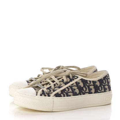 Christian Dior Canvas Oblique Walk'N'Dior Low Top Sneakers 38 Deep Blue 3 of 9