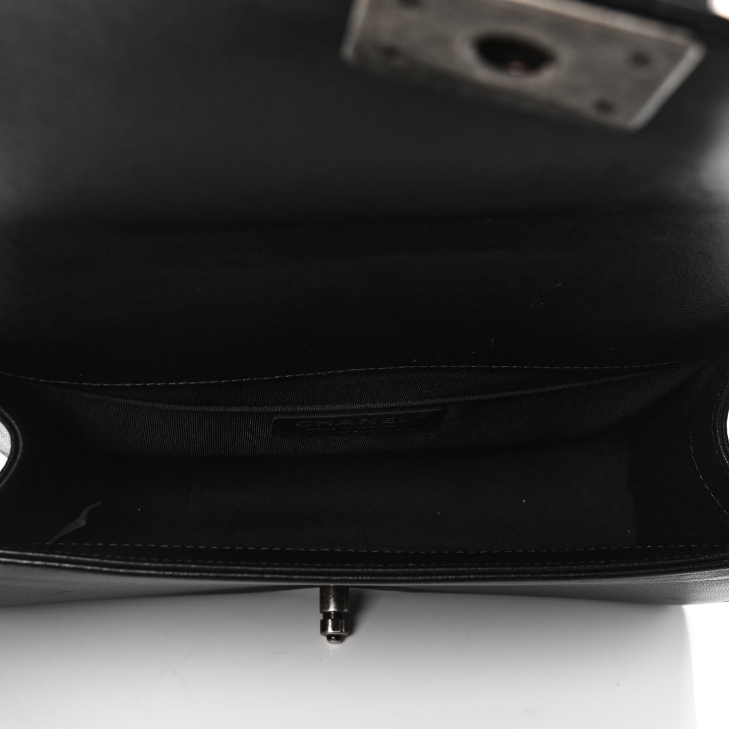 Lambskin Stitched Medium Boy Flap Black