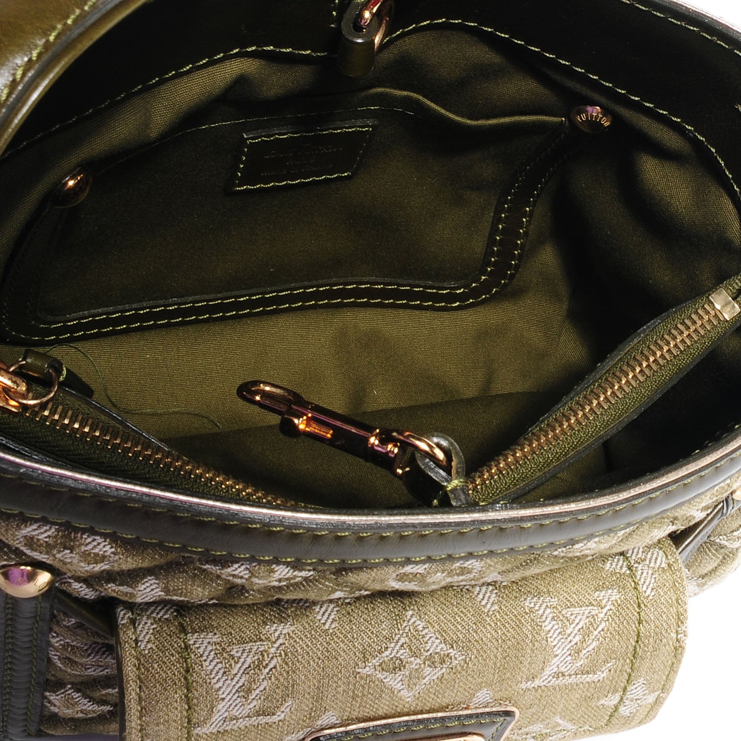 Louis Vuitton Quilted Denim and Pony Fur Gondole Lichen 5 of 7