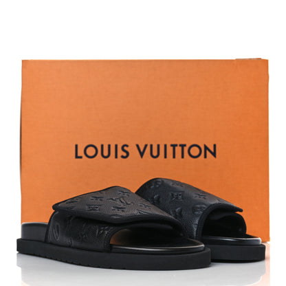 Louis Vuitton X NBA Calfskin Monogram Embossed Mens Miami Mule 9 Black 9 of 9