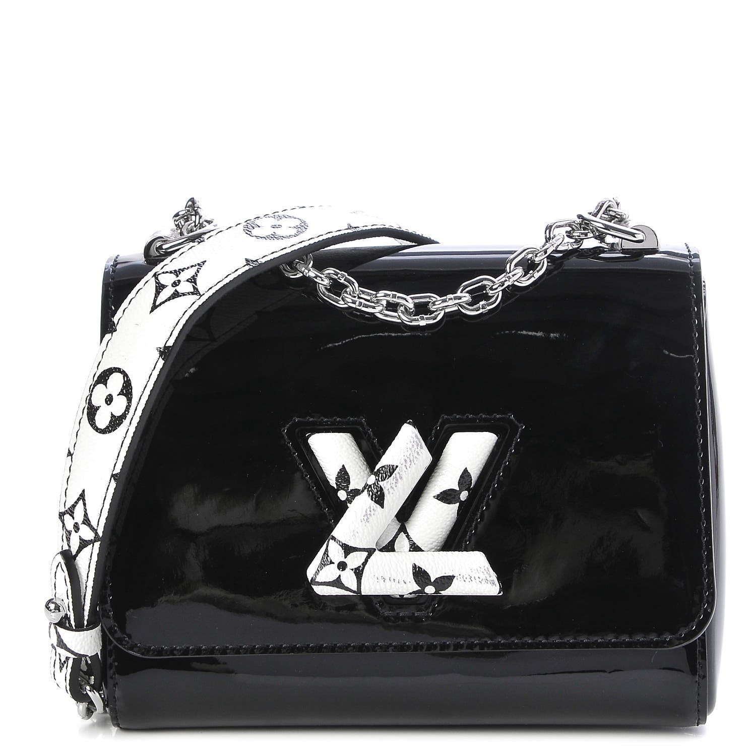 Louis Vuitton Patent Monogram Twist Shoulder Bag PM Black 1 of 9