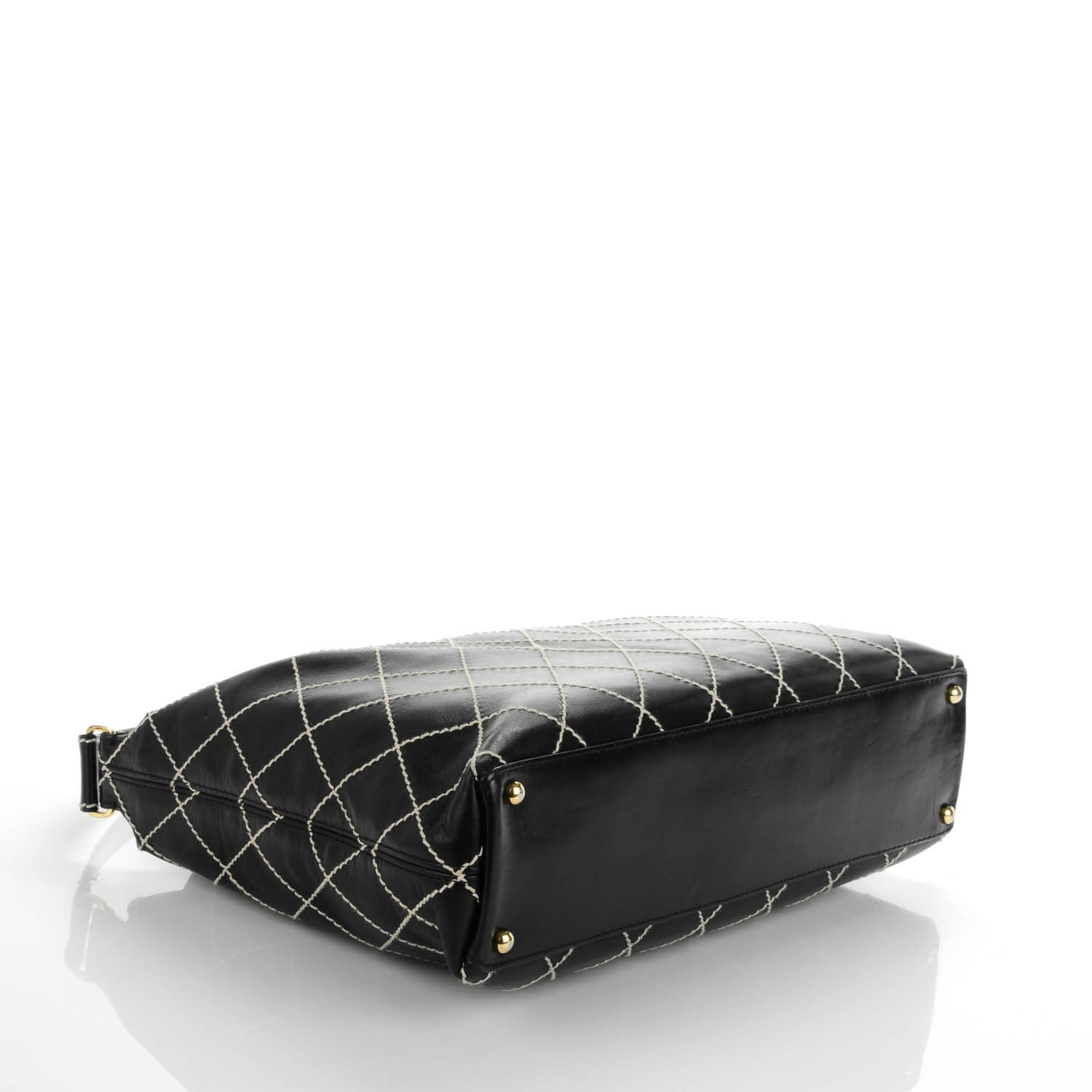 Chanel Calfskin Diamond Stitch Surpique Shoulder Bag Black 4 of 7