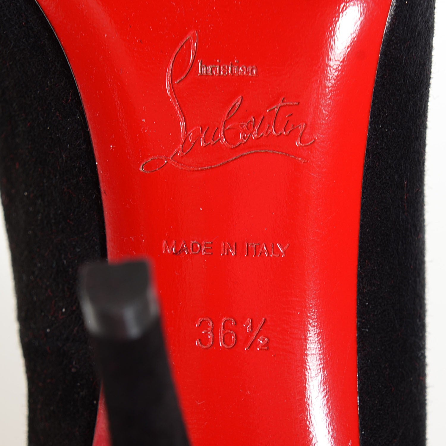 Christian Louboutin Suede Particule 100 Pumps 36.5 Black 6 of 6