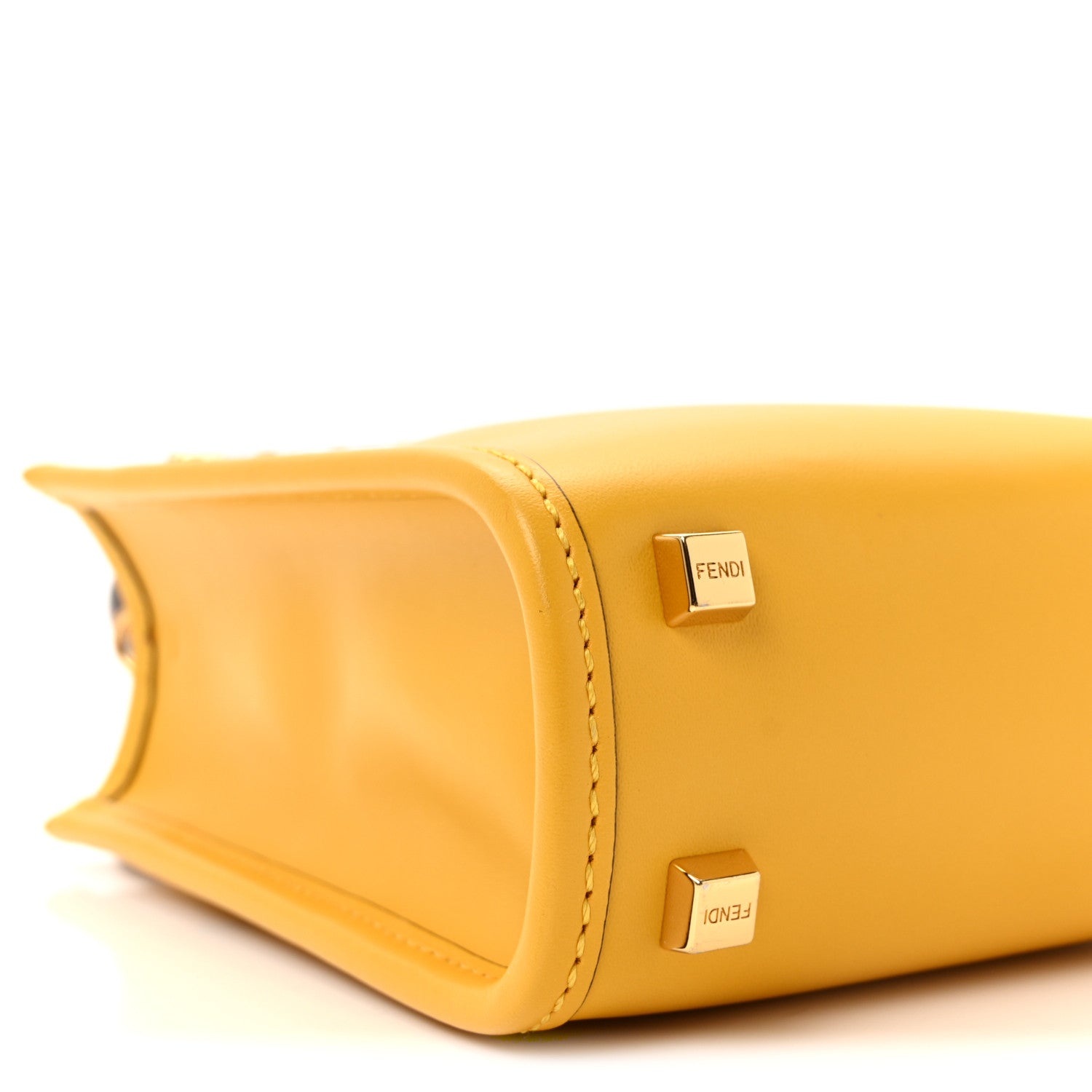 Fendi Vitello King Plexiglass Logo Embossed Mini Fendi Sunshine