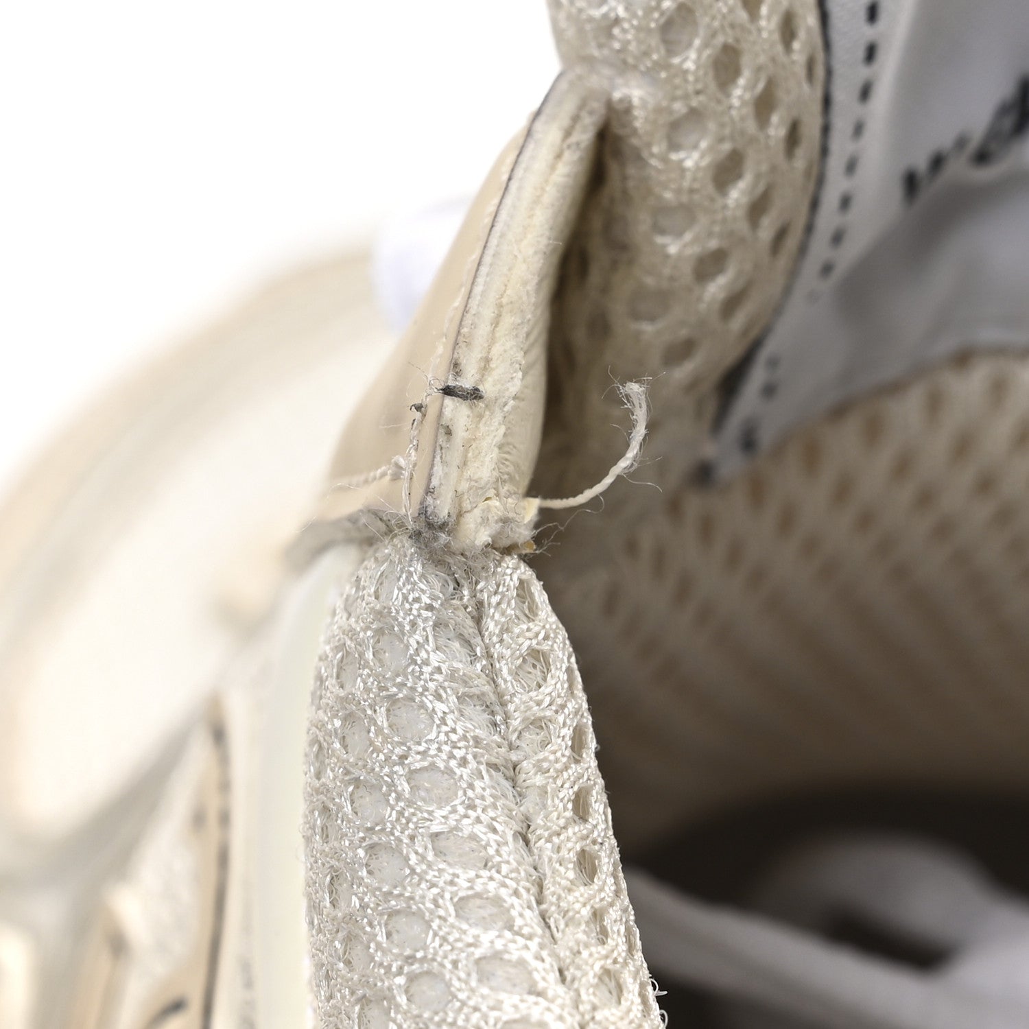 Chanel Fabric Laminated Calfskin Stretch CC Sneakers 37 Ivory White Silver 9 of 9