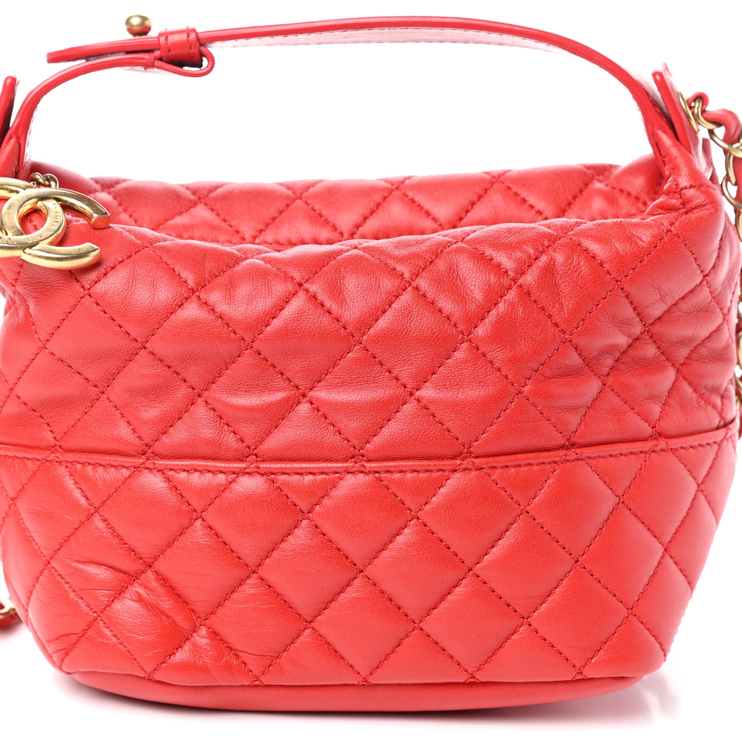 Chanel Lambskin Quilted Small Hobo Red 8 of 10