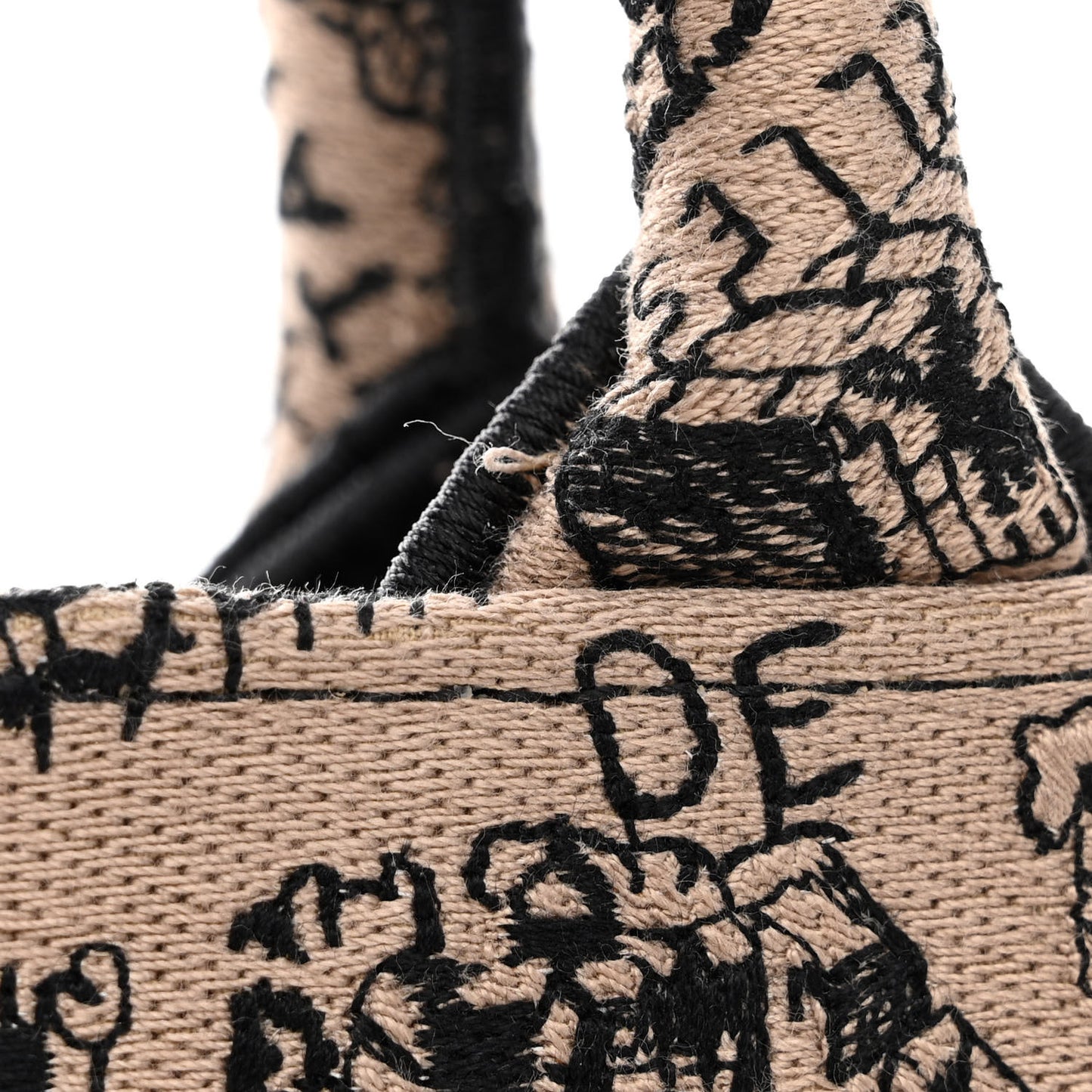 Canvas Embroidered Medium Plan De Paris Book Tote Beige Multi