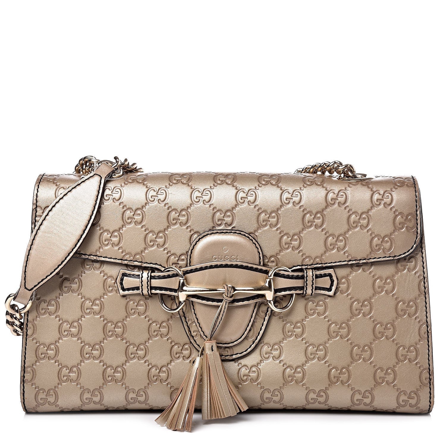 Gucci GG Shine Guccissima Medium Emily Chain Shoulder Bag Gold 1 of 17