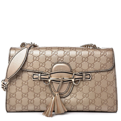 Gucci GG Shine Guccissima Medium Emily Chain Shoulder Bag Gold 1 of 17