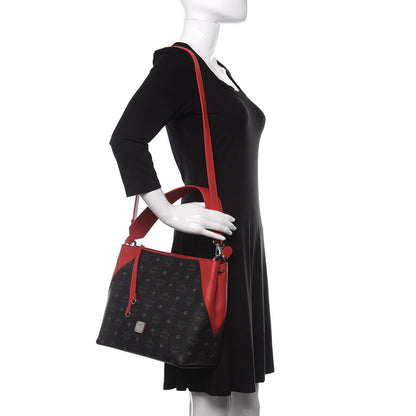 MCM Visetos Medium Klara Hobo Red Black 2 of 9