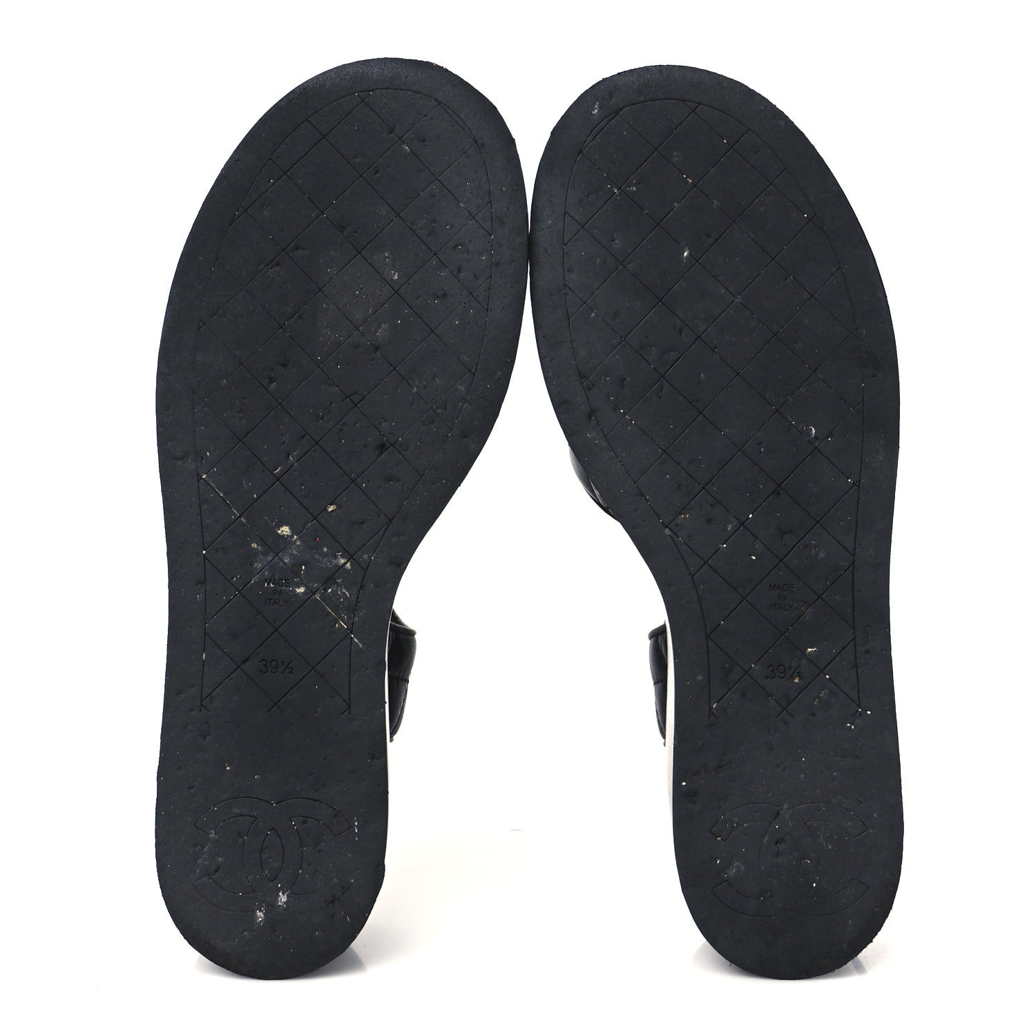 Chanel Lambskin Quilted CC Platform Sandals 39.5 Black 6 of 9