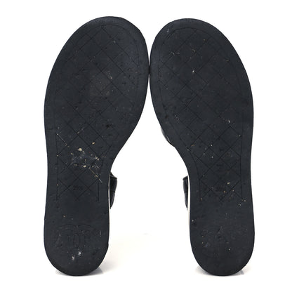 Chanel Lambskin Quilted CC Platform Sandals 39.5 Black 6 of 9