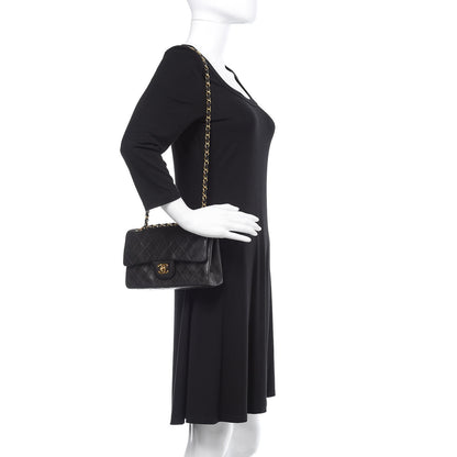 Chanel Lambskin Quilted Small Double Flap Black 2 of 9