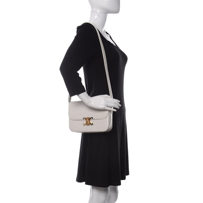 Celine Shiny Calfskin Medium Triomphe White 2 of 12