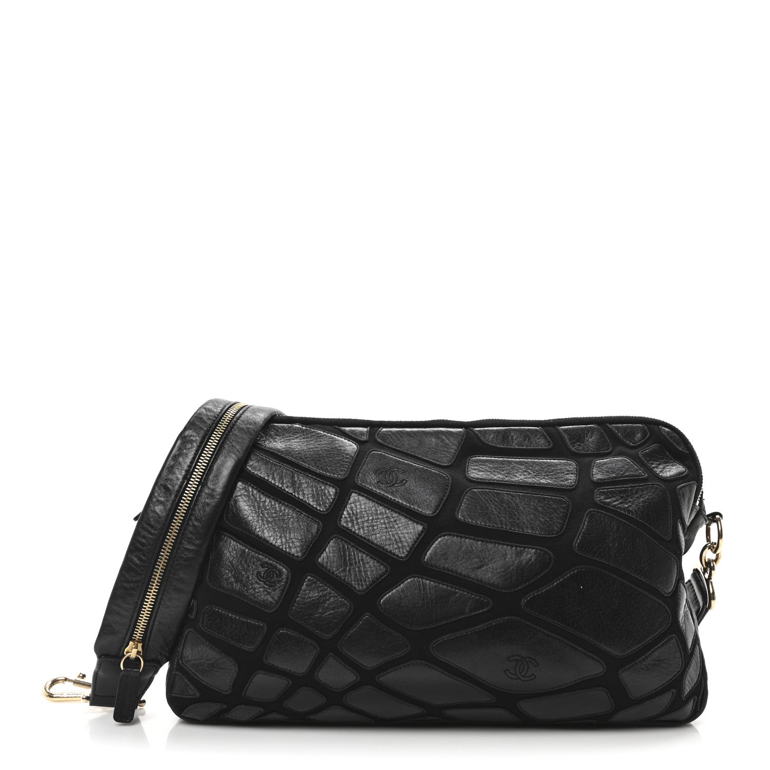 Chanel Lambskin Jersey Scales Camera Case Black 1 of 10
